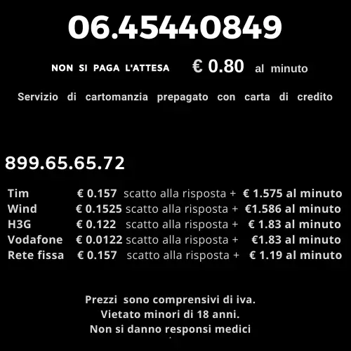 Prezzi dei servizi di cartomanzia con carta di credito
